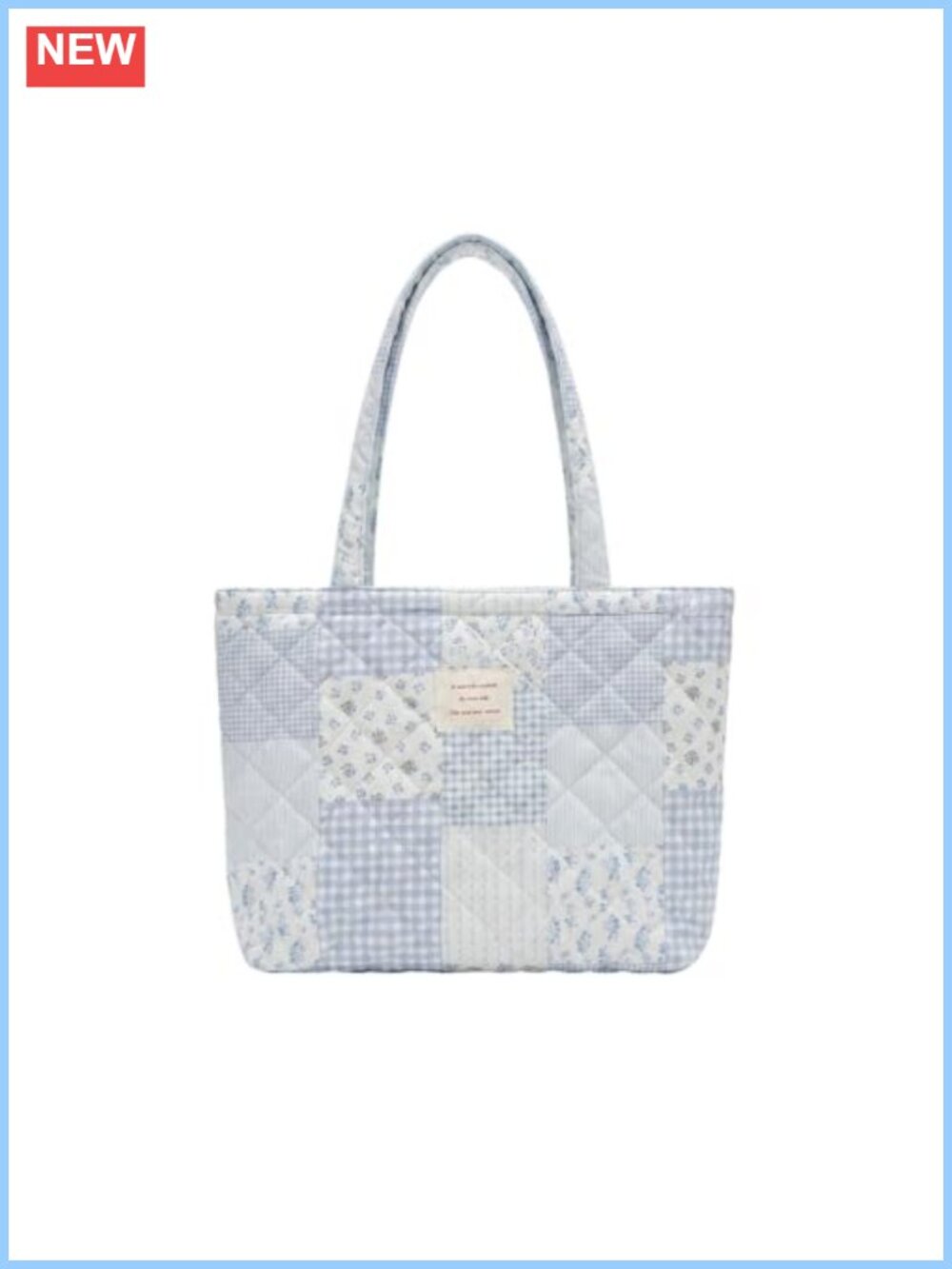 Floral Quilted Cotton Shoulder Bag Medium Tote Handbag Everyday Use